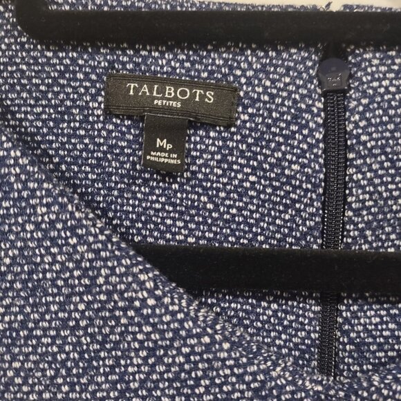 Talbots Women's Blue Tweed Midi Dress Size Medium Petite - Picture 3 of 3